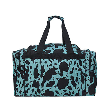 Neon Cow Turquoise Canvas 20" Duffle Bag