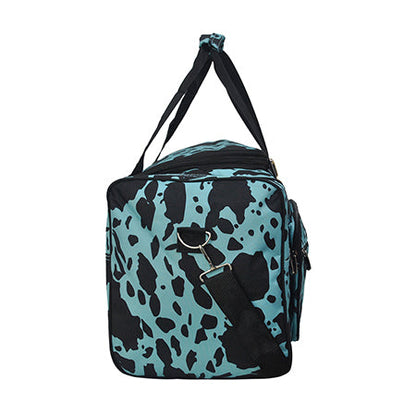 Neon Cow Turquoise Canvas 20" Duffle Bag