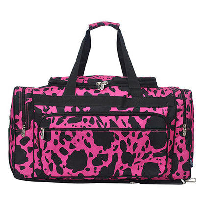 Neon Cow Hot Pink Canvas 23" Duffle Bag