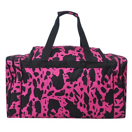 Neon Cow Hot Pink Canvas 23" Duffle Bag