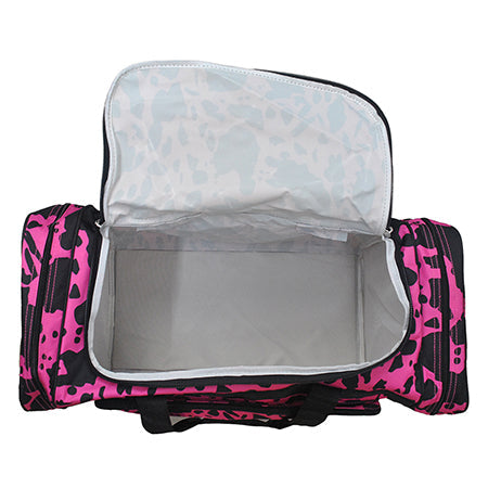 Neon Cow Hot Pink Canvas 23" Duffle Bag