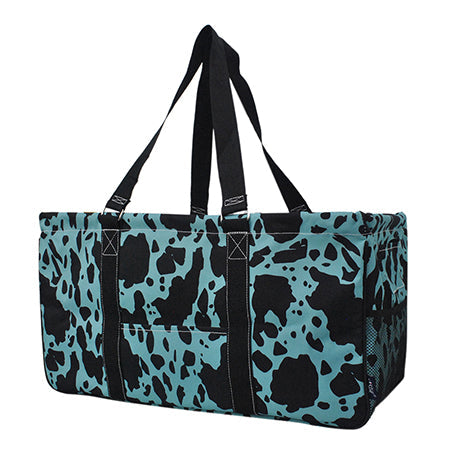 23" Neon Cow Turquoise Utility Bag