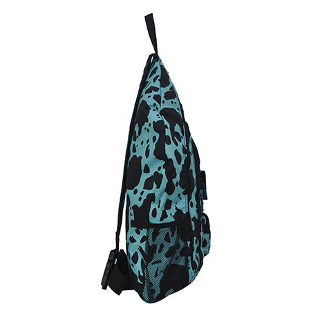 Neon Cow Turquoise Sling Backpack