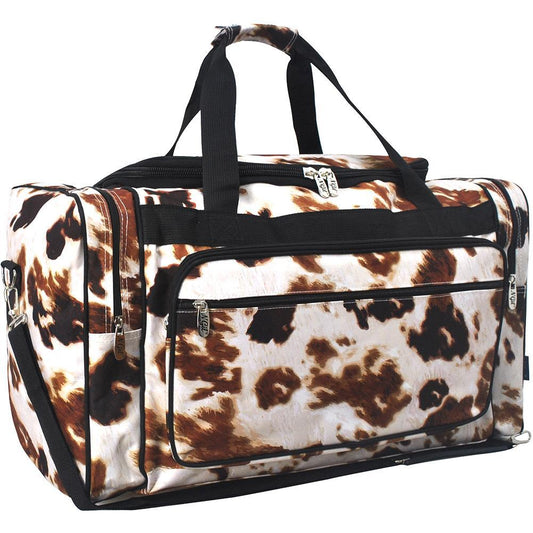 Cow Print Canvas 23" Duffle Bag