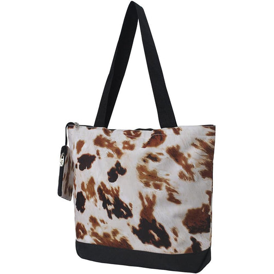 Cow Print Canvas Tote Bag