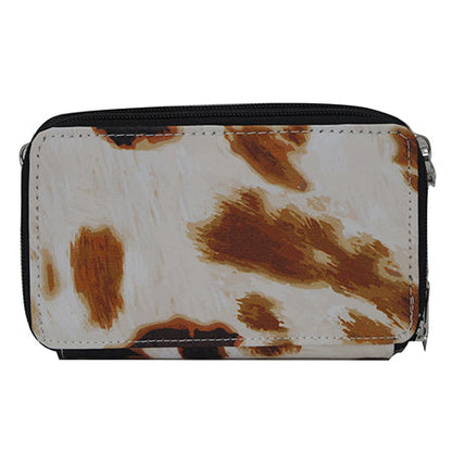 Cow Print Canvas All in One Wallet