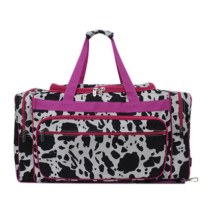 Black Cow Hot Pink Canvas 23" Duffle Bag