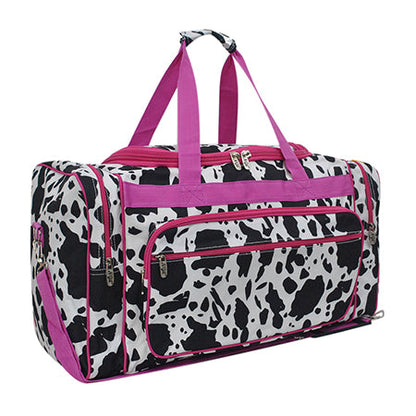 Black Cow Hot Pink Canvas 23" Duffle Bag