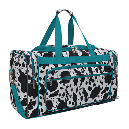 Black Cow Turquoise Canvas 23" Duffle Bag