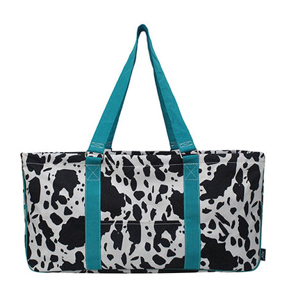 23" Black Cow Turquoise Utility Bag