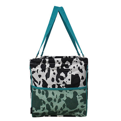 23" Black Cow Turquoise Utility Bag