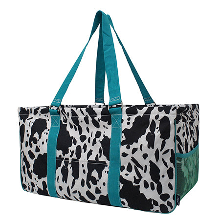 23" Black Cow Turquoise Utility Bag