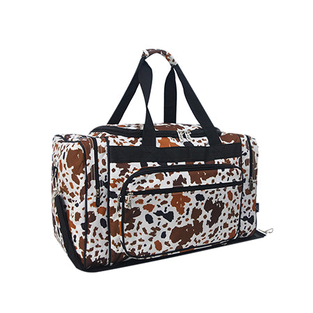 Mocha Cow Canvas 20" Duffle Bag