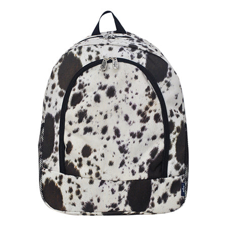 Black Cowhide Canvas Backpack