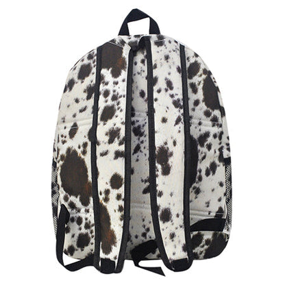 Black Cowhide Canvas Backpack