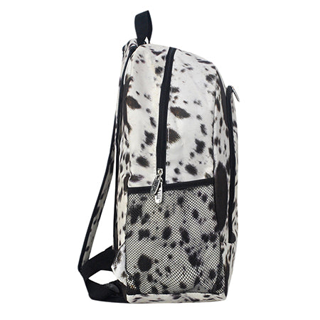 Black Cowhide Canvas Backpack