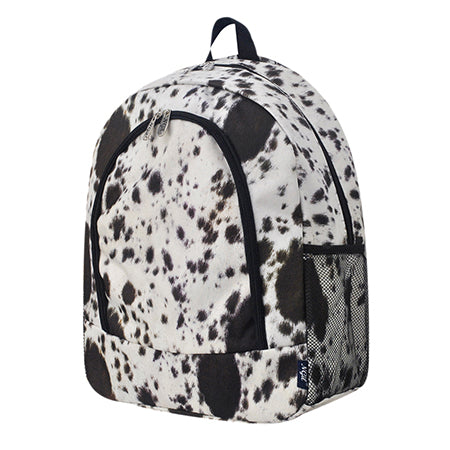 Black Cowhide Canvas Backpack