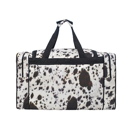 Black Cowhide Canvas 20" Duffle Bag