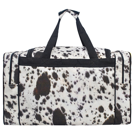 Black Cowhide Canvas 23" Duffle Bag