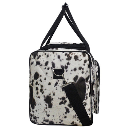 Black Cowhide Canvas 23" Duffle Bag