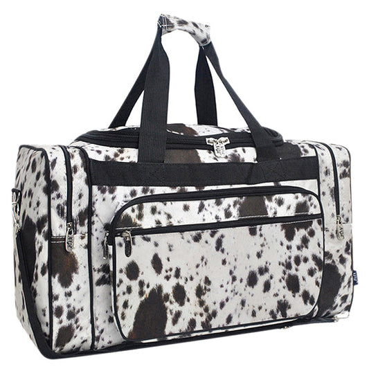 Black Cowhide Canvas 23" Duffle Bag