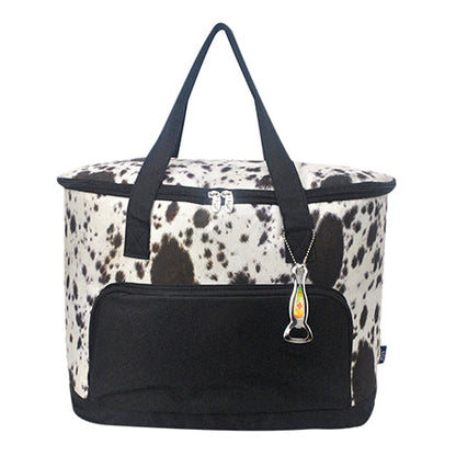 Black Cowhide Cooler Bag