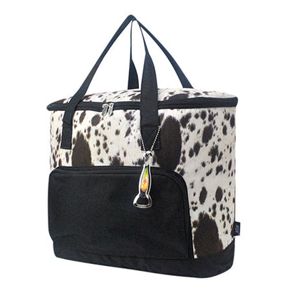 Black Cowhide Cooler Bag