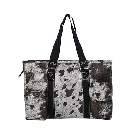 15" Chic Cow Zippered Caddy Organizer Tote Bag