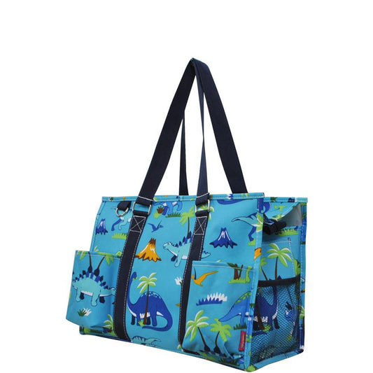 15" Friendly Dinosaur Zippered Caddy Organizer Tote Bag