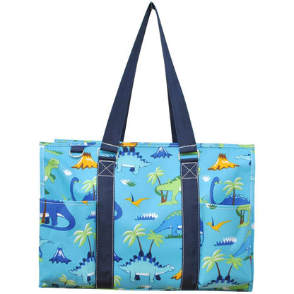 18" Friendly Dinosaur Zippered Caddy Large Organizer Tote Bag