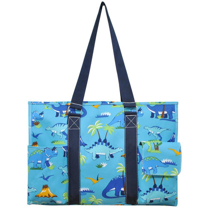 18" Friendly Dinosaur Zippered Caddy Large Organizer Tote Bag