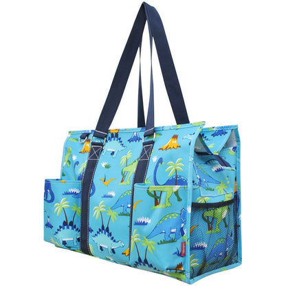 18" Friendly Dinosaur Zippered Caddy Large Organizer Tote Bag