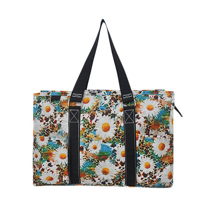 15" Wild Daisy Zippered Caddy Organizer Tote Bag