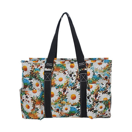 15" Wild Daisy Zippered Caddy Organizer Tote Bag