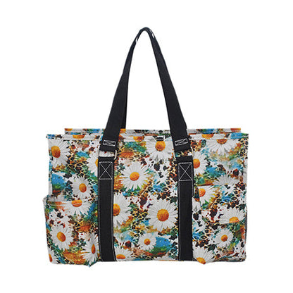 15" Wild Daisy Zippered Caddy Organizer Tote Bag