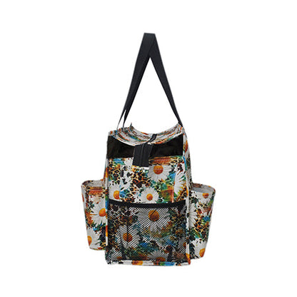 15" Wild Daisy Zippered Caddy Organizer Tote Bag