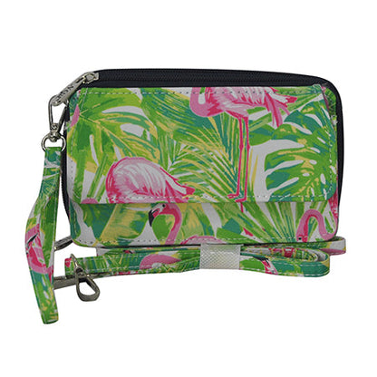 Tropical Flamingo Canvas All in One Wallet