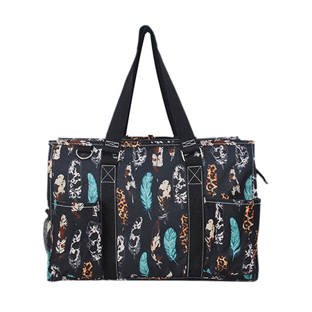 15" Wild Feather Zippered Caddy Organizer Tote Bag