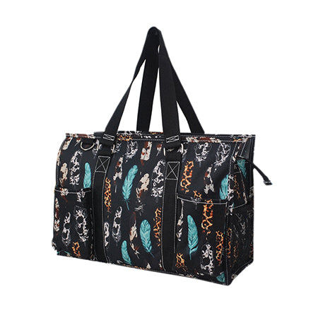 15" Wild Feather Zippered Caddy Organizer Tote Bag