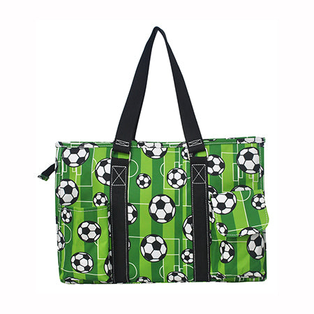 Soccer 15" Goal Getter Zippered Caddy Organizer Tote Bag