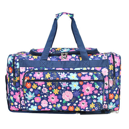 Lilac Floral Canvas 23" Duffle Bag