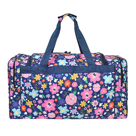 Lilac Floral Canvas 23" Duffle Bag