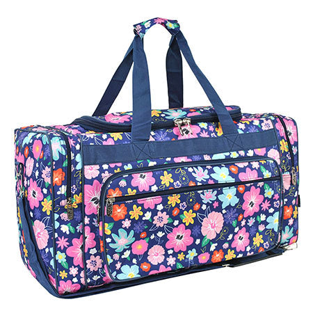 Lilac Floral Canvas 23" Duffle Bag