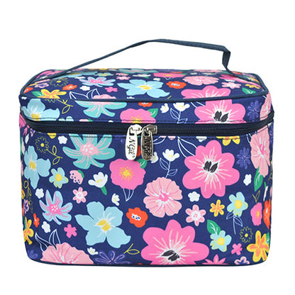 Lilac Floral Large Top Handle Cosmetic Case