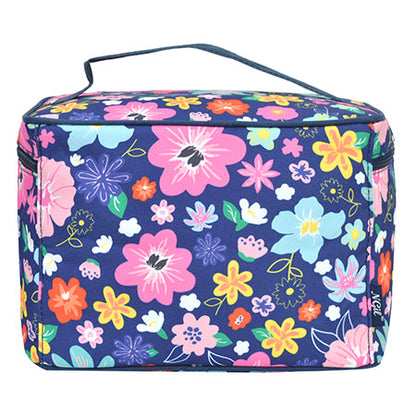 Lilac Floral Large Top Handle Cosmetic Case