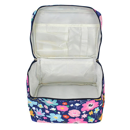 Lilac Floral Large Top Handle Cosmetic Case