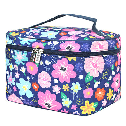 Lilac Floral Large Top Handle Cosmetic Case