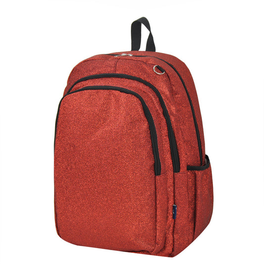 Red Premium Large Glitter Canvas Backpack