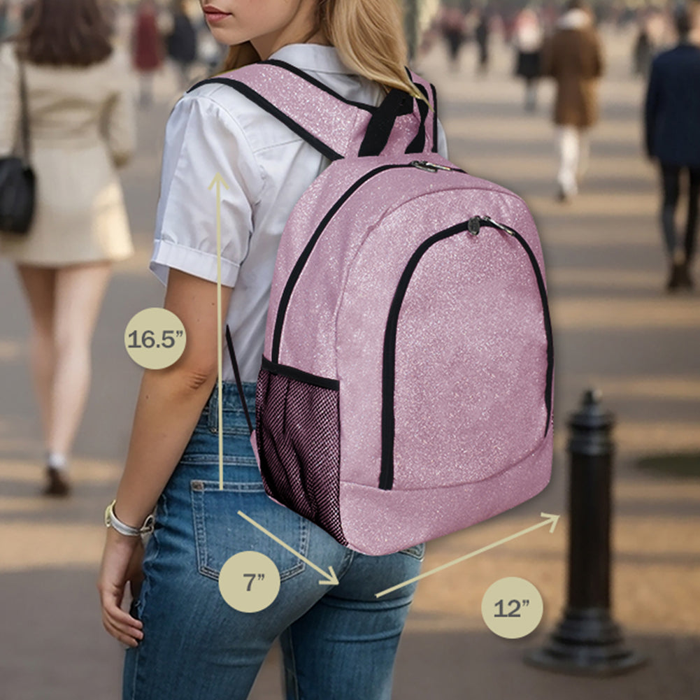 Pink Glitter Canvas Backpack