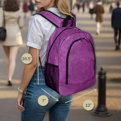 Purple Glitter Canvas Backpack